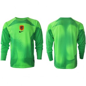Maillot de foot Pays-Bas Gardien de but Domicile Monde 2022 Manche Longue